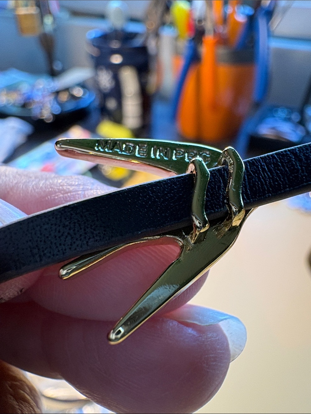 Alexander McQueen Leather Wrap Bracelet with Gold Swallow Accent - Picture 5 of 5